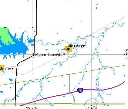 Melvern township, KS map