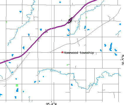 Homewood township, KS map