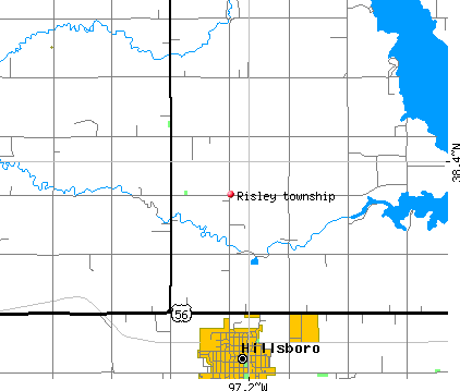 Risley township, KS map