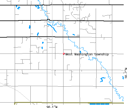 West Washington township, KS map