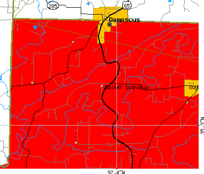 Walker township, AR map