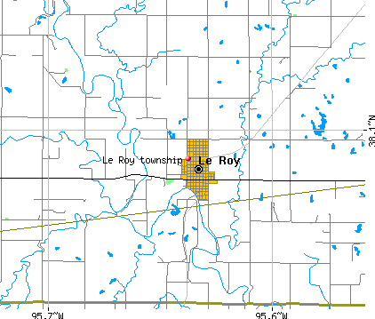 Le Roy township, KS map