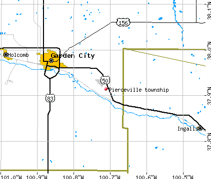 Pierceville township, KS map