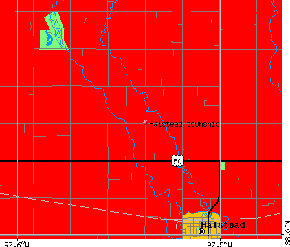 Halstead township, KS map