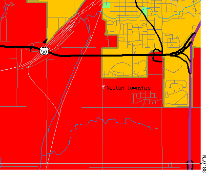 Newton township, KS map