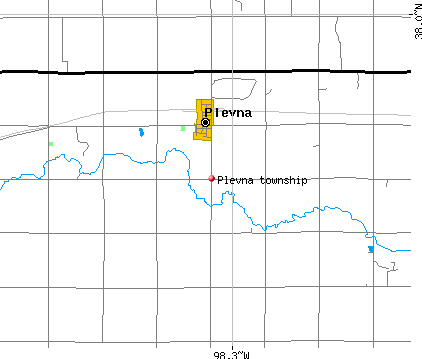 Plevna township, KS map