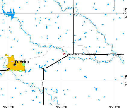 Bachelor township, KS map
