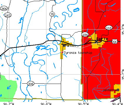 Tyronza township, AR map