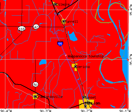 Wappanocca township, AR map