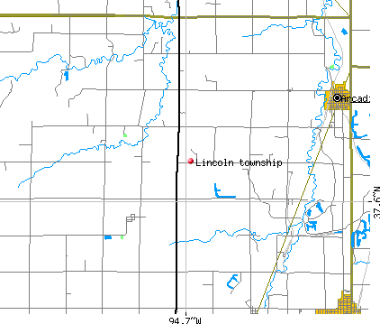 Lincoln township, KS map