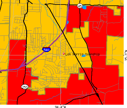 Lon Norris township, AR map