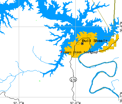 James Creek township, AR map