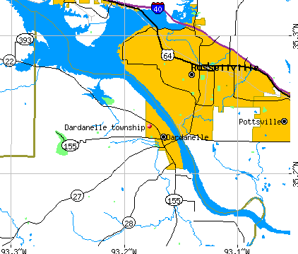 Dardanelle township, AR map