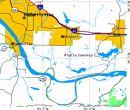 Galla township, AR map