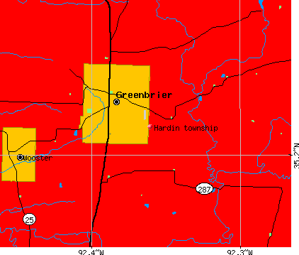 Hardin township, AR map