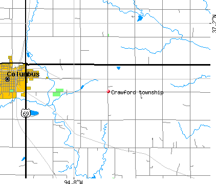 Crawford township, KS map