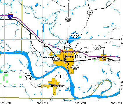 Welborn township, AR map