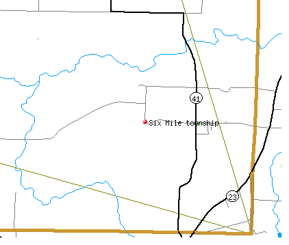Six Mile township, AR map