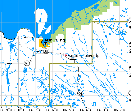 Munising township, MI map