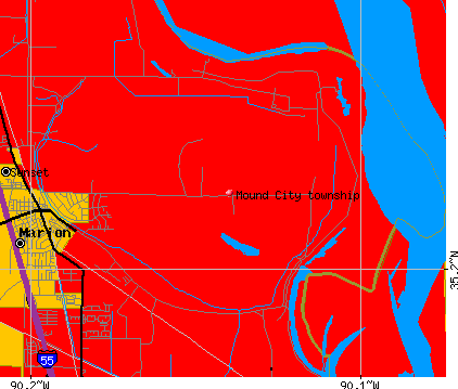 Mound City township, AR map