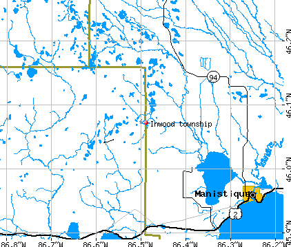 Inwood township, MI map