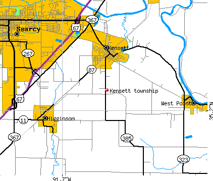 Kensett township, AR map