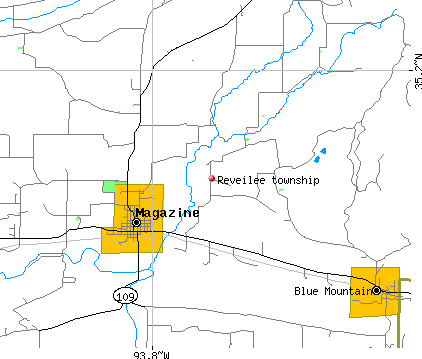 Reveilee township, AR map