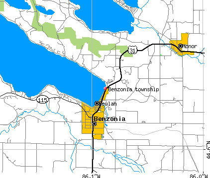 Benzonia township, MI map
