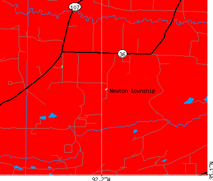 Newton township, AR map