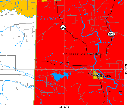 Mississippi township, AR map
