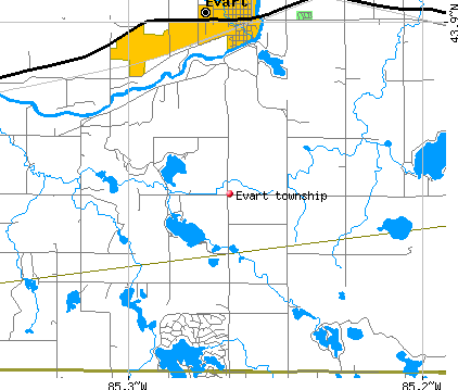 Evart township, MI map