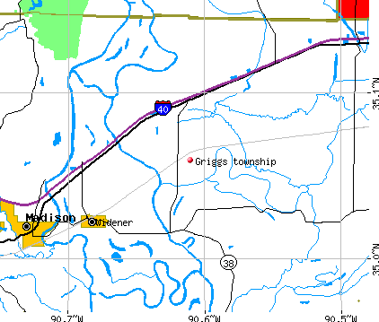 Griggs township, AR map