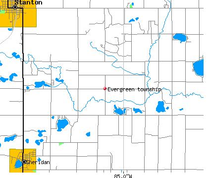 Evergreen township, MI map