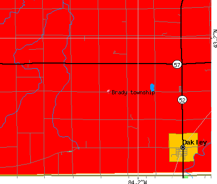 Brady township, MI map