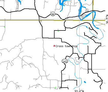 Cross township, AR map