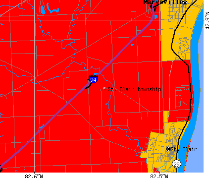 St. Clair township, MI map