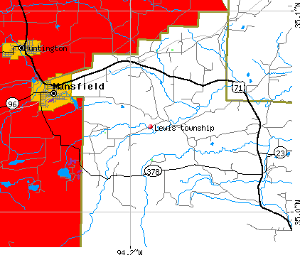 Lewis township, AR map