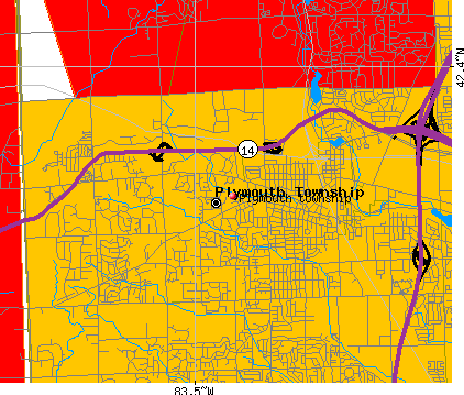 Plymouth township, MI map