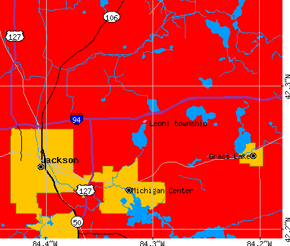 Leoni township, MI map