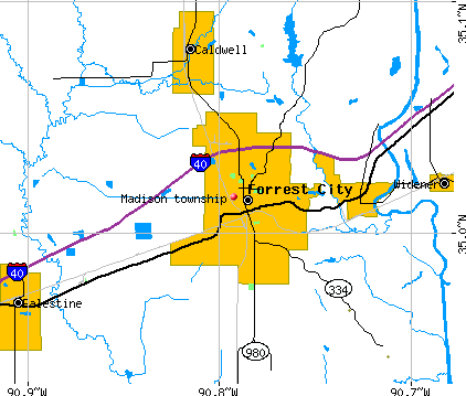 Madison township, AR map
