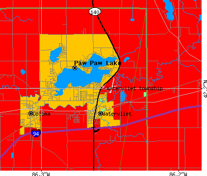 Watervliet township, MI map