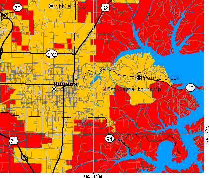 Esculapia township, AR map