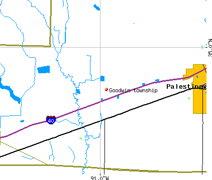 Goodwin township, AR map
