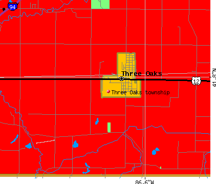Three Oaks township, MI map