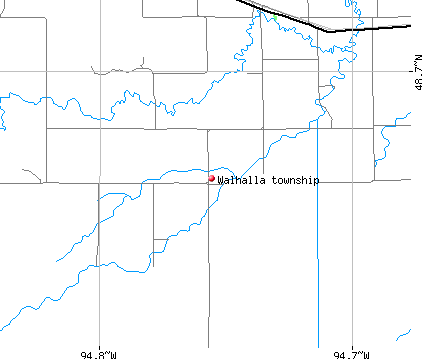 Walhalla township, MN map
