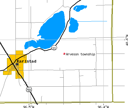 Arveson township, MN map