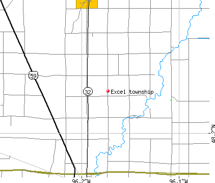 Excel township, MN map