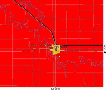Fisher township, MN map