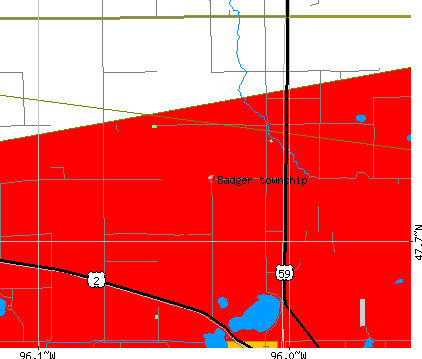 Badger township, MN map