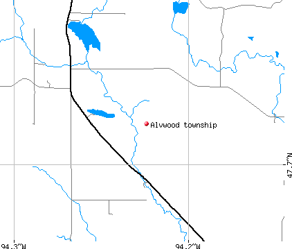 Alvwood township, MN map